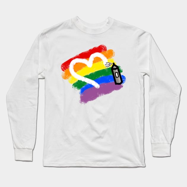 Rainbow Flag Tag Long Sleeve T-Shirt by LochNestFarm